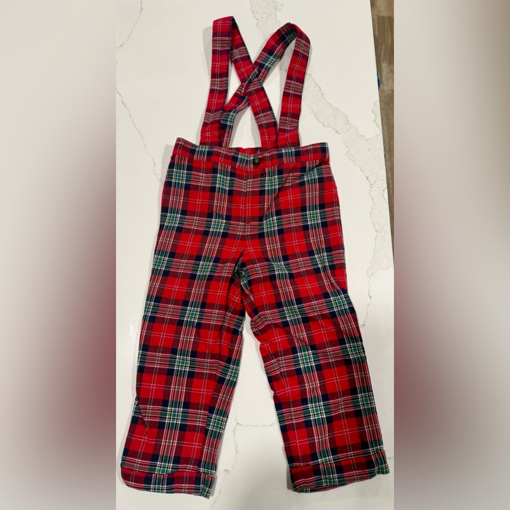 Janie and Jack Baby Tartan Suspender Pant